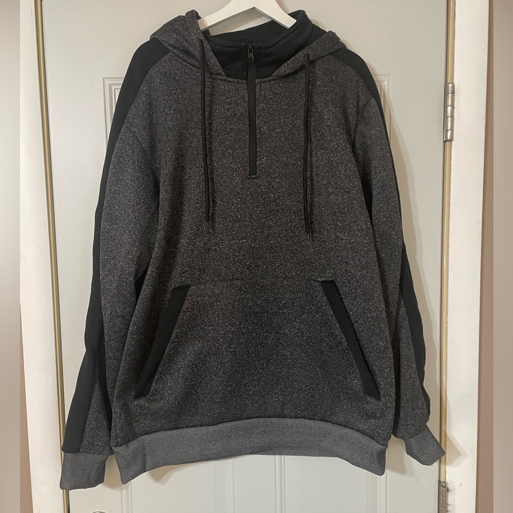 Men’s Hudson And Barrow Gray 1/4 Zip Hoodie Sweatshirt Size 2X Comfy Neutral